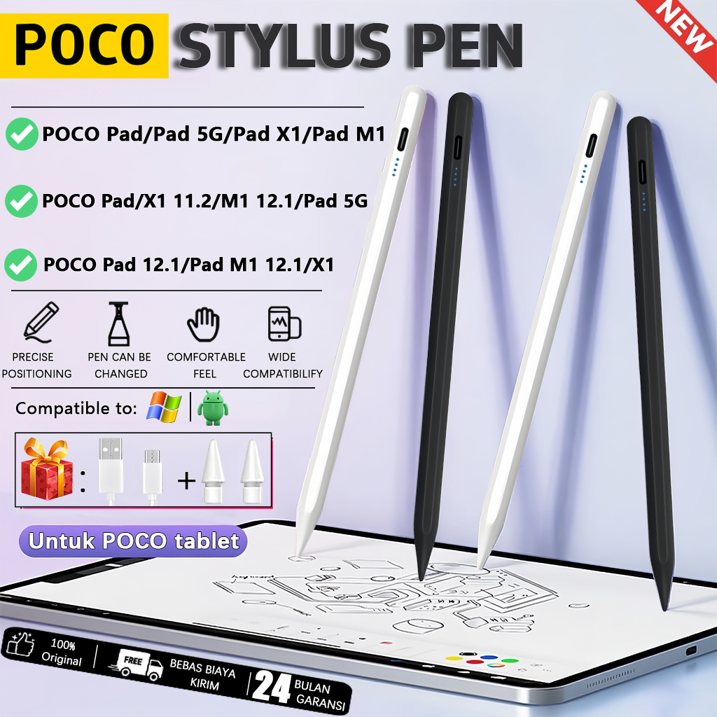 Stylus pen for POCO Pad 5G/Pad X1/Pad M1/Focus Pen POCO Tablet Multifungsi. Alat menggambar dan melu