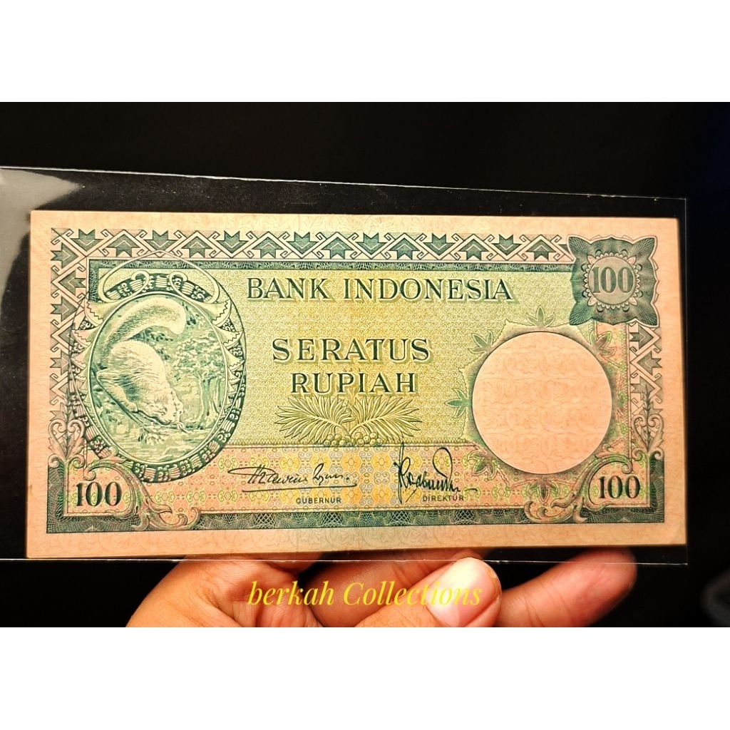 uang kuno 100 rupiah seri hewan tupai 1957 baguss
