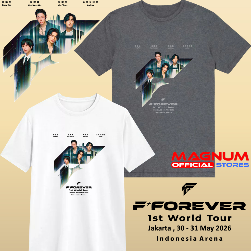 Trending Meteor Garden Kaos F4 F FOREVER World Tour Konser 2026 Jakarta Baju Versi Premium Ekonomis