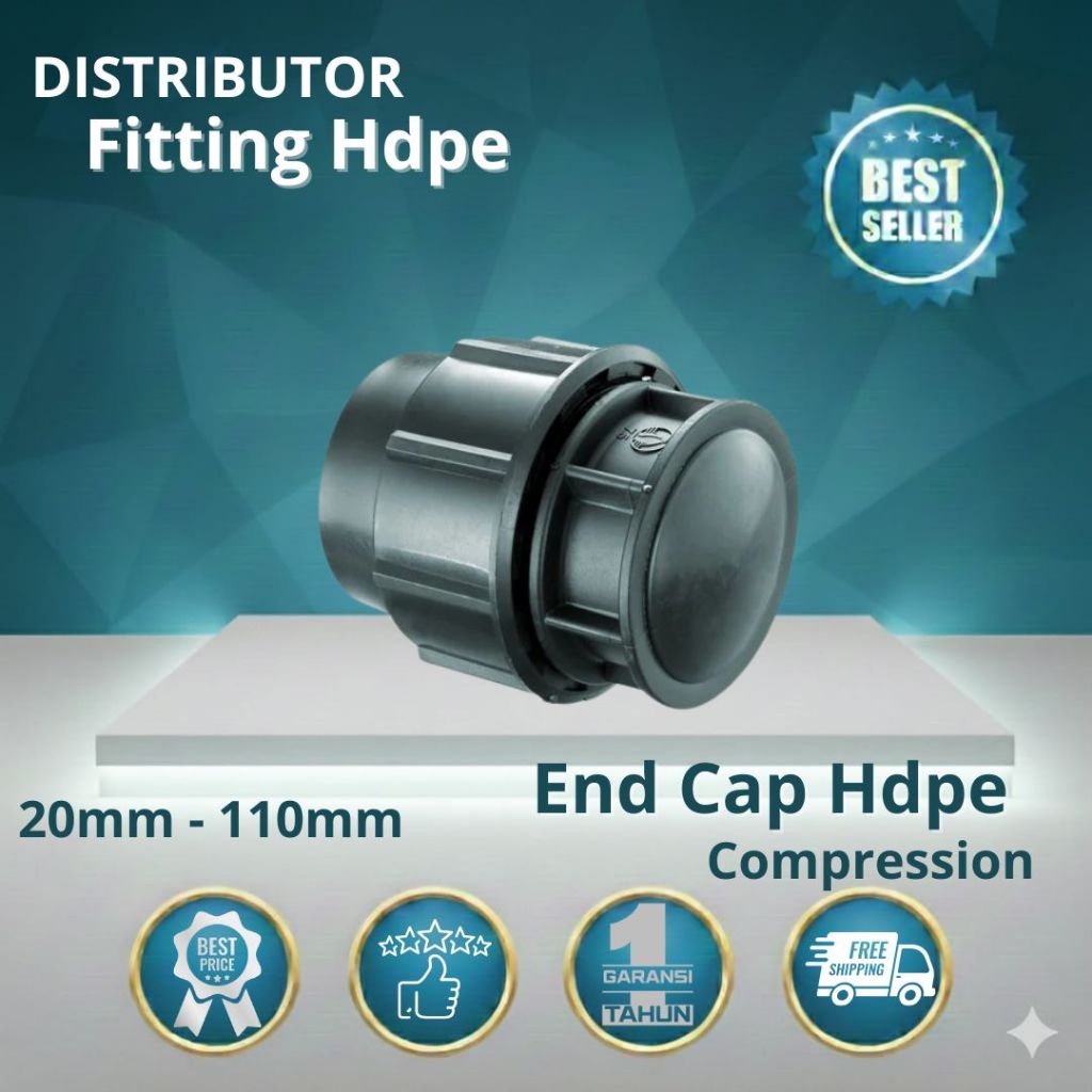 End Cap Pipa Hdpe 25mm Atau 34 Inch | Fitting Hdpe Murah