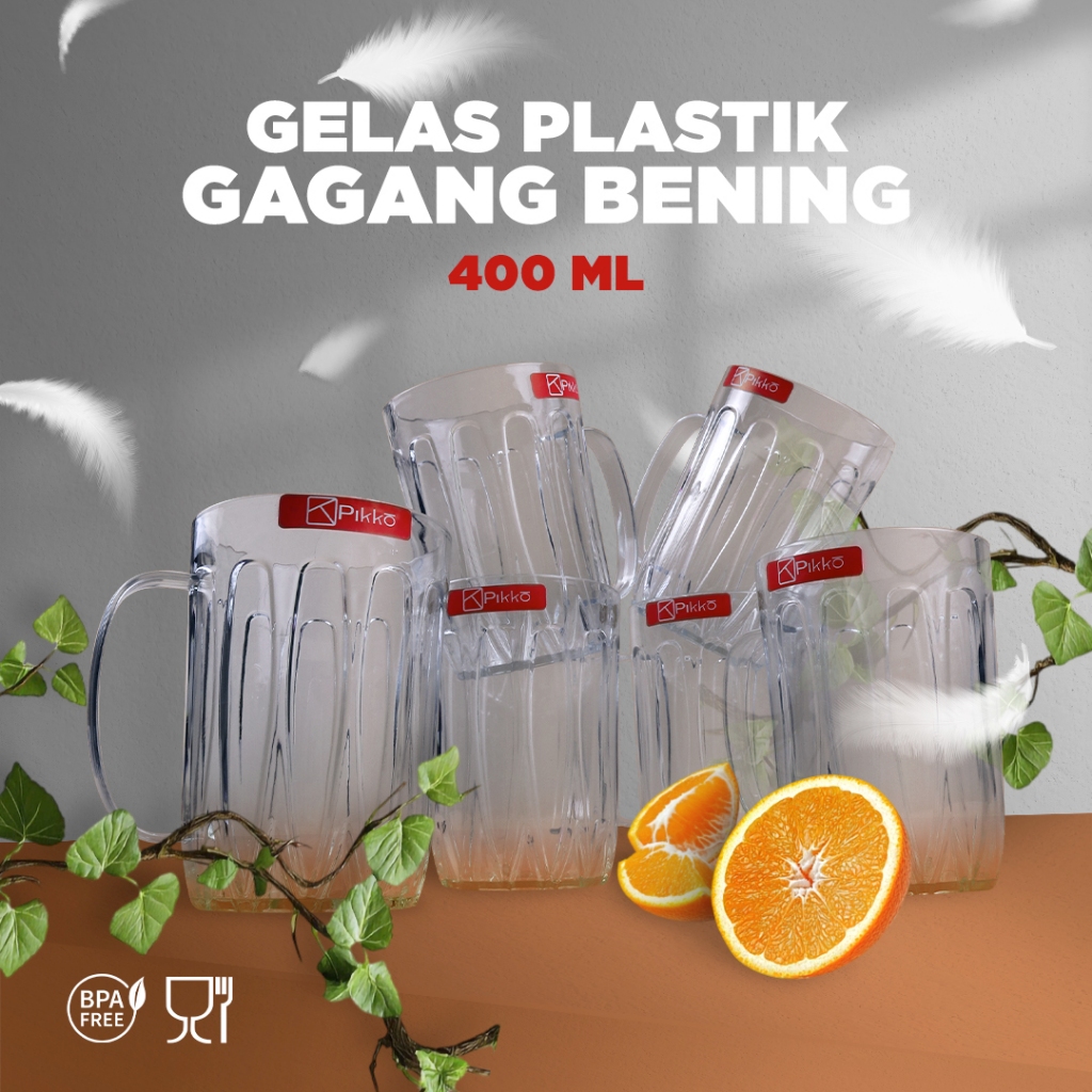 Gelas Barley Gagang Plastik ukuran 400ml