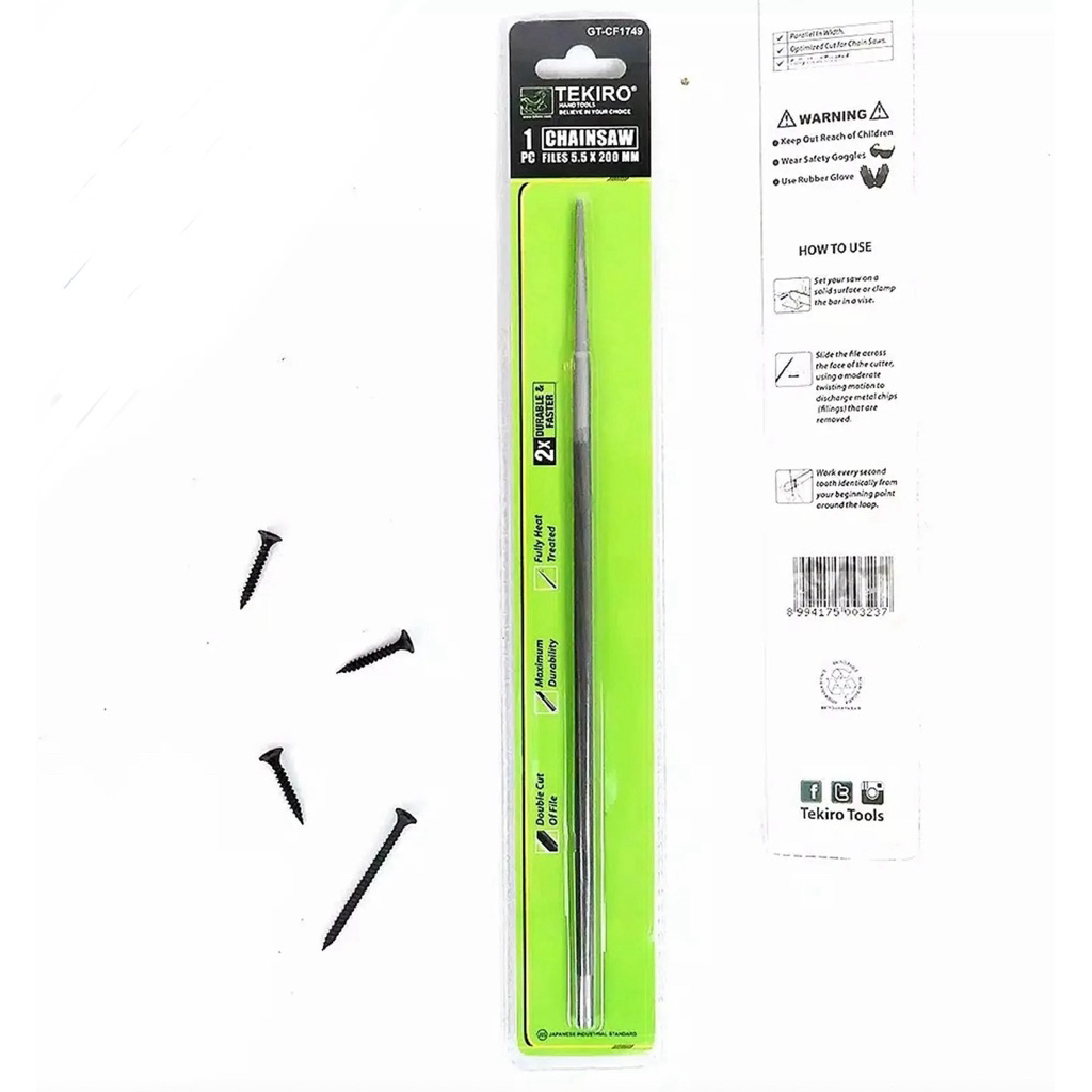 Kikir Bulat Chainsaw Senso TEKIRO 4.8 MM 200X4.8MM Kikir Gergaji Mesin