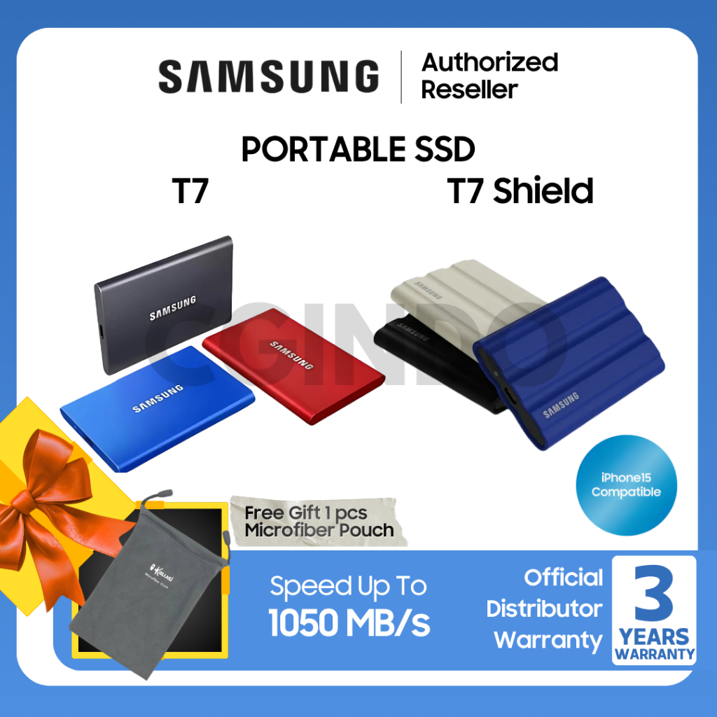 Samsung T7 / T7 Shield SSD Portable SSD 1TB / SSD 2TB / SSD 4TB SSD External SSD Eksternal SSD Samsu