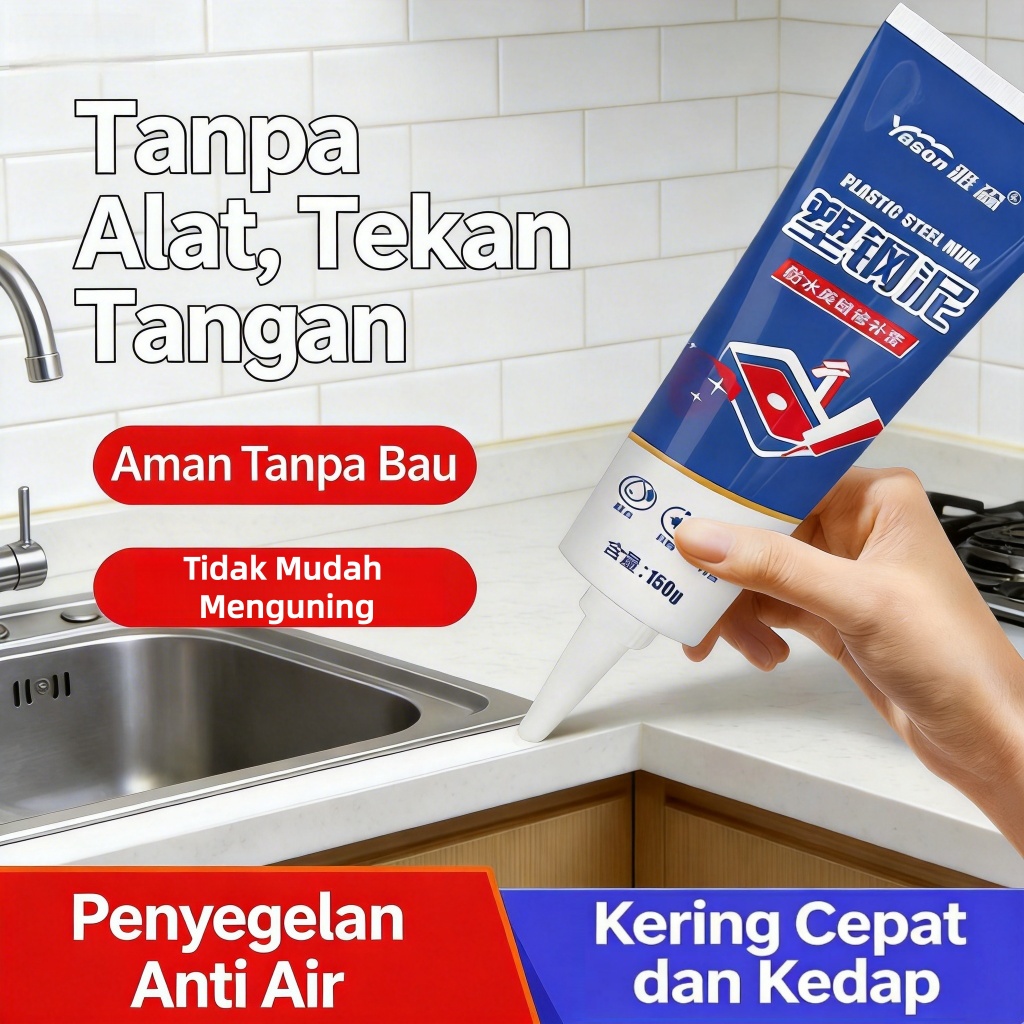 Perekat Baja Plastik, Lem Besi Anti Bocor, Waterproof, Rekat Kuat, Tambal Bocor Pipa