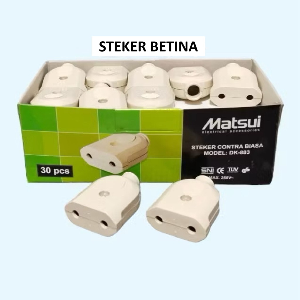 MATSUI DK-883 Steker Gepeng Betina Kontra Contra Biasa Colokan Listrik