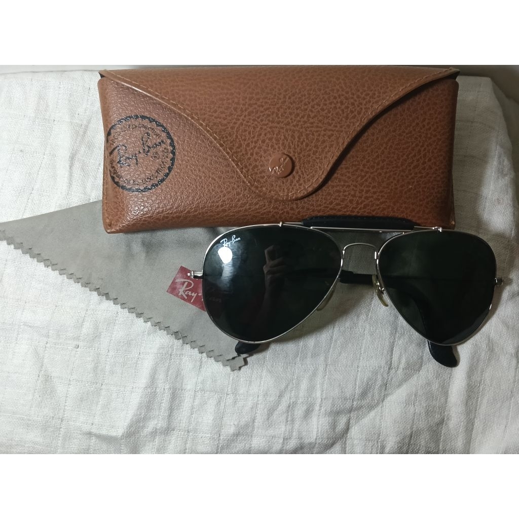 Kacamata Hitam Ray-Ban Outdoorsman Classic Silver G-15 - Original Italy