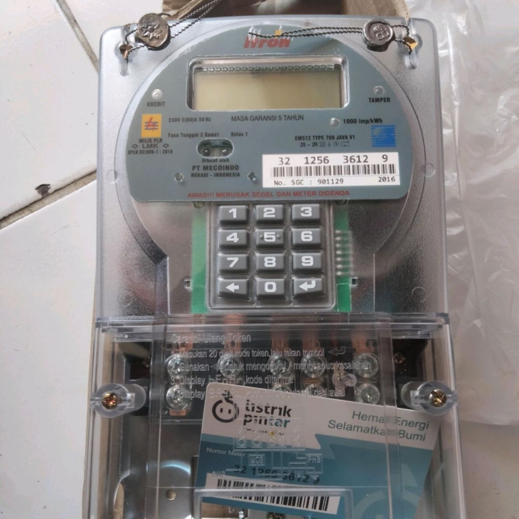 kwh meter prabayar 1phase merk itron 5(60)a