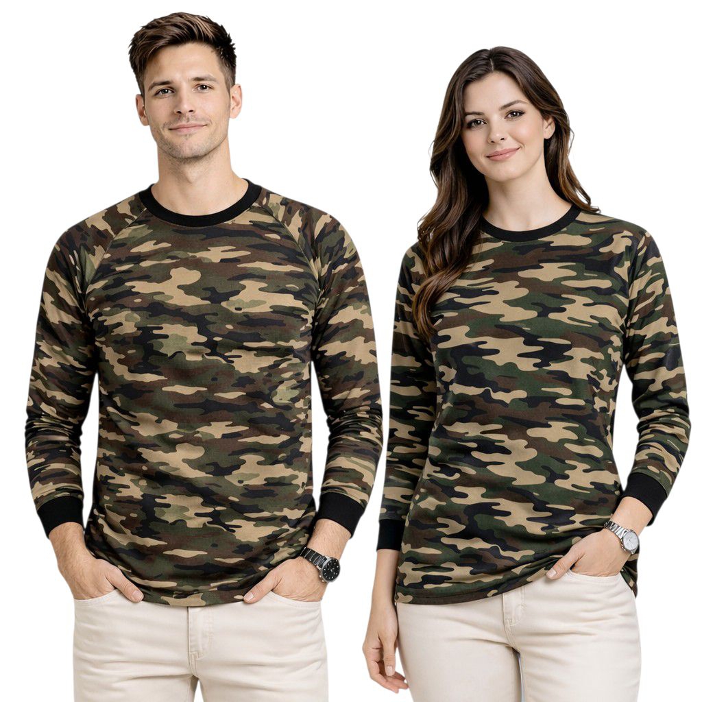 kaos doreng pria wanita kaos loreng army lengan panjang full doreng  uk M L XL XXL XXXL/SP