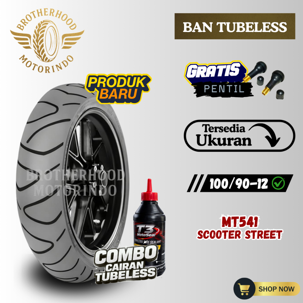 BAN ASCENDO MT541 SCOOTER STREET RING 12 TUBLES ( 100/90-12 ) BAN MATIC RING 12 / BAN DONAT / BAN RI