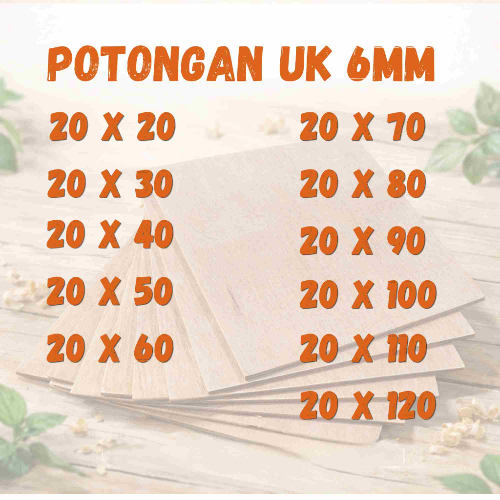 Potongan Triplek HALUS PRESISI Uk 6mm Mulai Dari 20cm | Kayu Semi Meranti