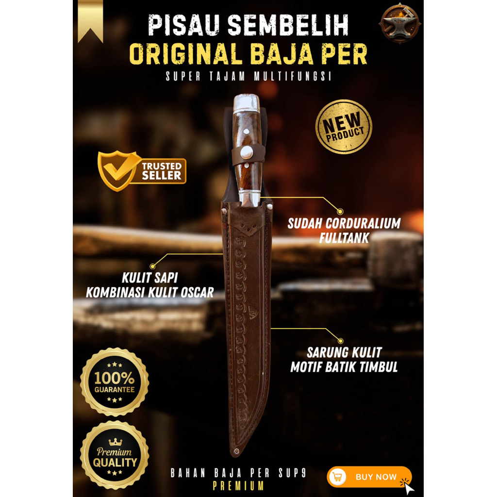 [BILAH PREMIUM] PISAU SEMBELIH ORIGINAL BAJA PER PISAU BAJA SUPER TAJAM Baja Per SUP9 Asli Original