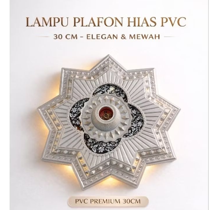Ornamen Lampu Plafon PVC 30x30 memperindah lampu