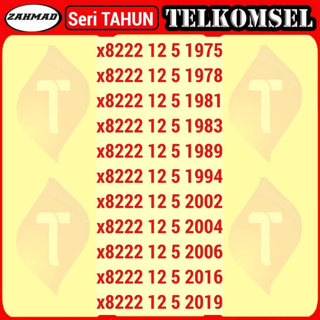 TSEL-Tahun) NOCAN TELKOMSEL Seri Tahun kartu perdana nomor cantik simpati rapi murah tahun lahir