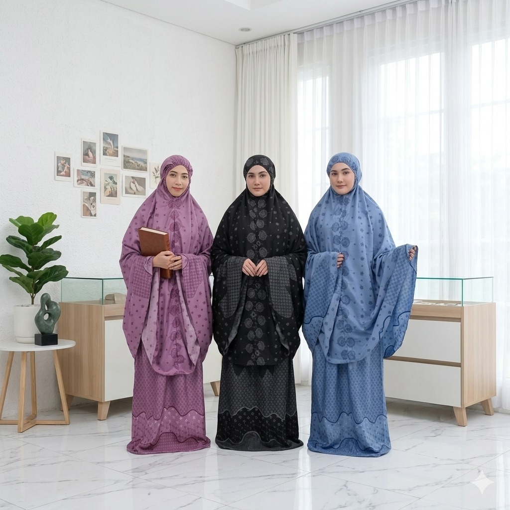 Mukena Dewasa Nyaman Katun Motif KALISHA Cantik Premium