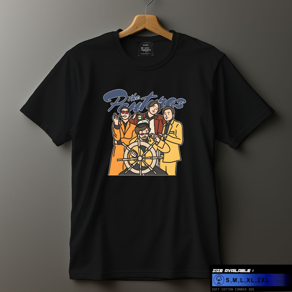 Kaos The Panturas Band Lokal Kartun Vintage Unisex – Tshirt Musik Indie Aesthetic