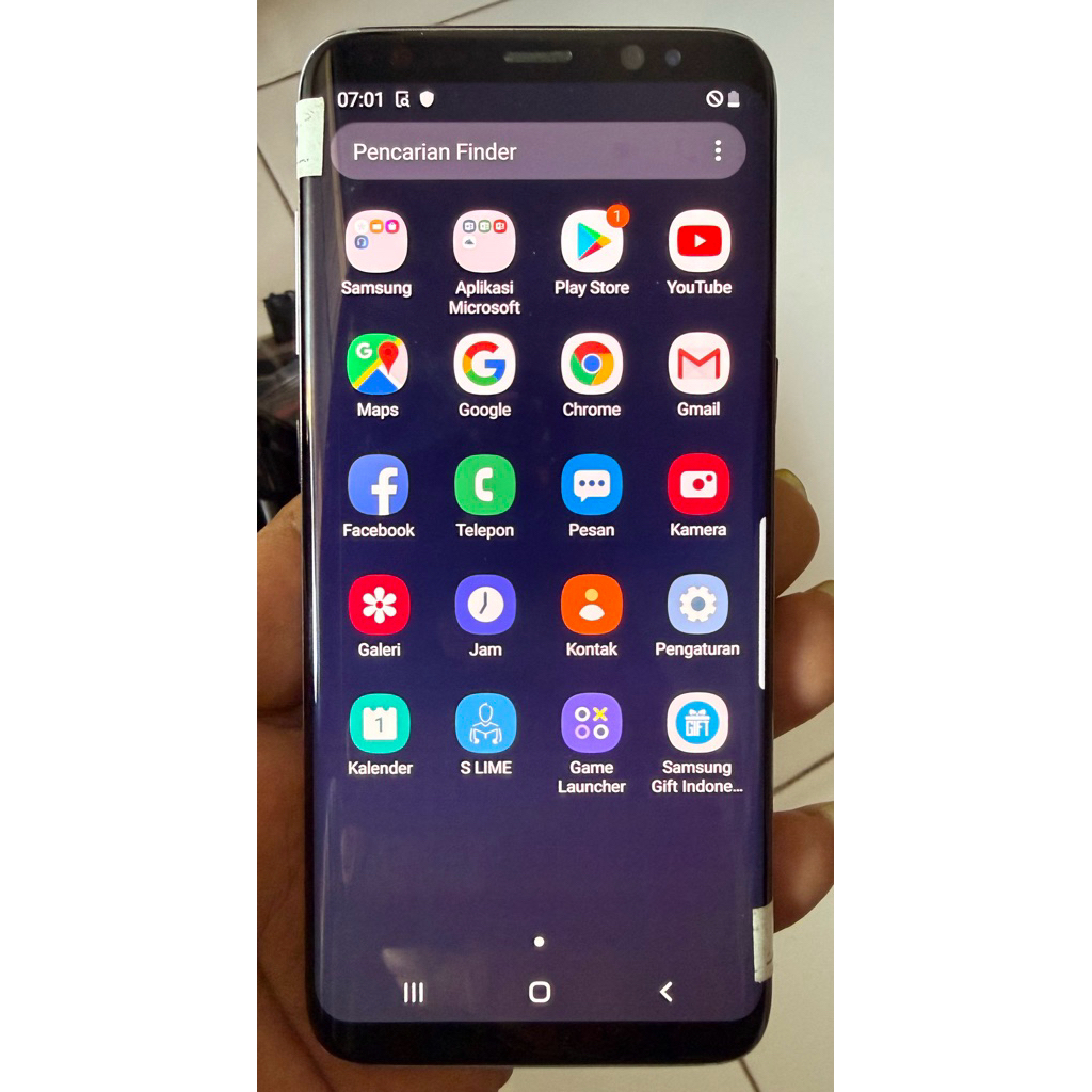 lcd touchscreen+frame samsung S8 original copotan fungsi normal tested
