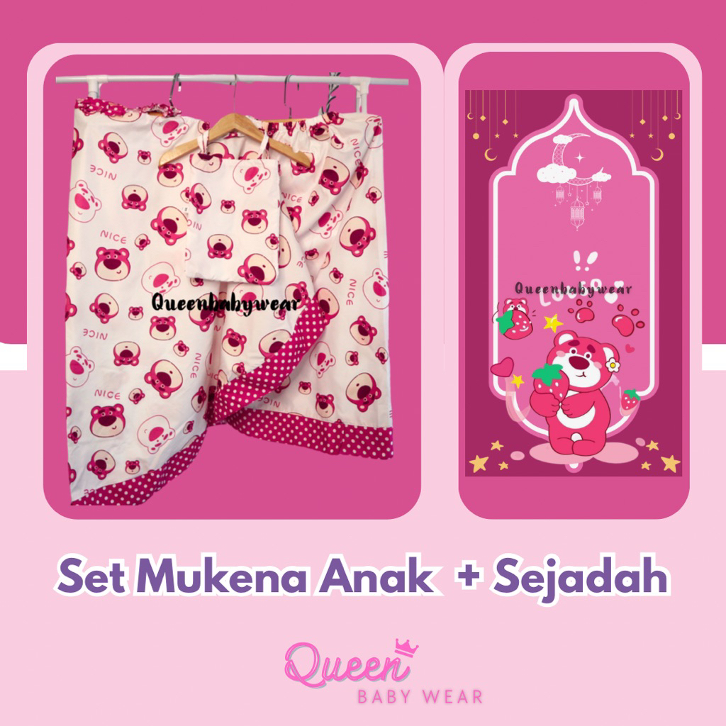 QBW - MUKENA ANAK + SAJADAH ANAK 1-6th / Set Mukena Anak / Mukena Anak Karakter / Mukena dan Sajadah