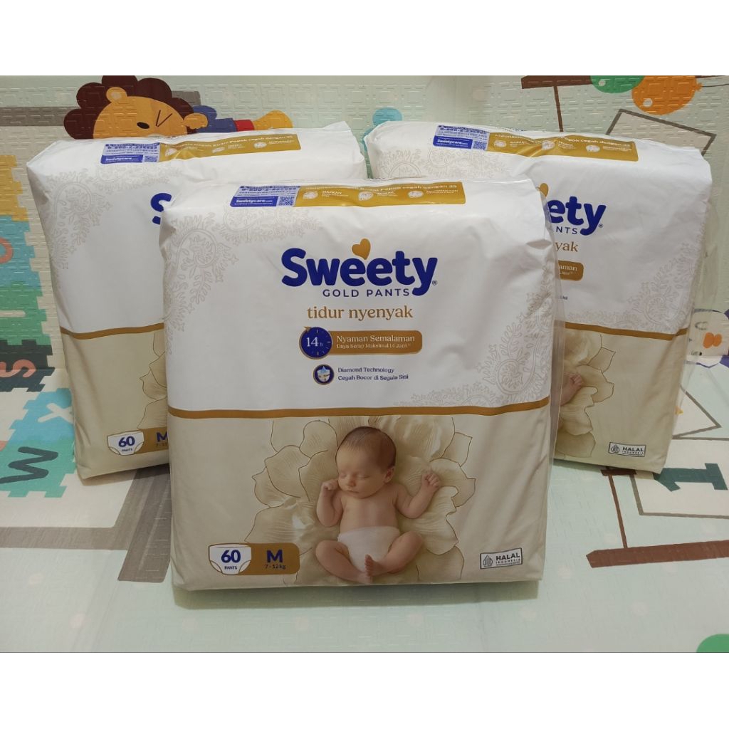 Sweety Gold Pants Ukuran M isi 60pants / Pampers Sweety Gold Pants