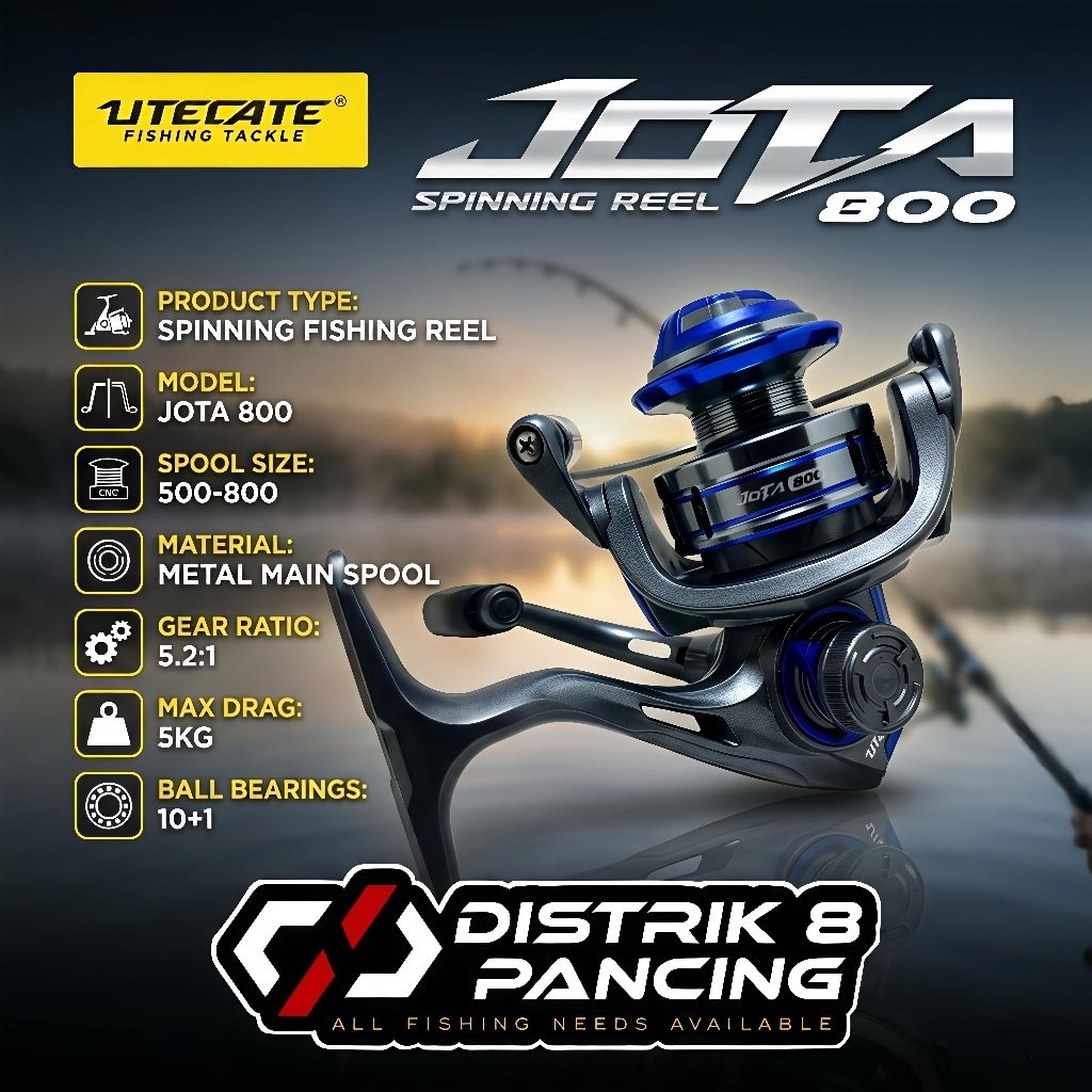 REEL PANCING UTECATE JOTA 800, 10+1 BALL BEARING