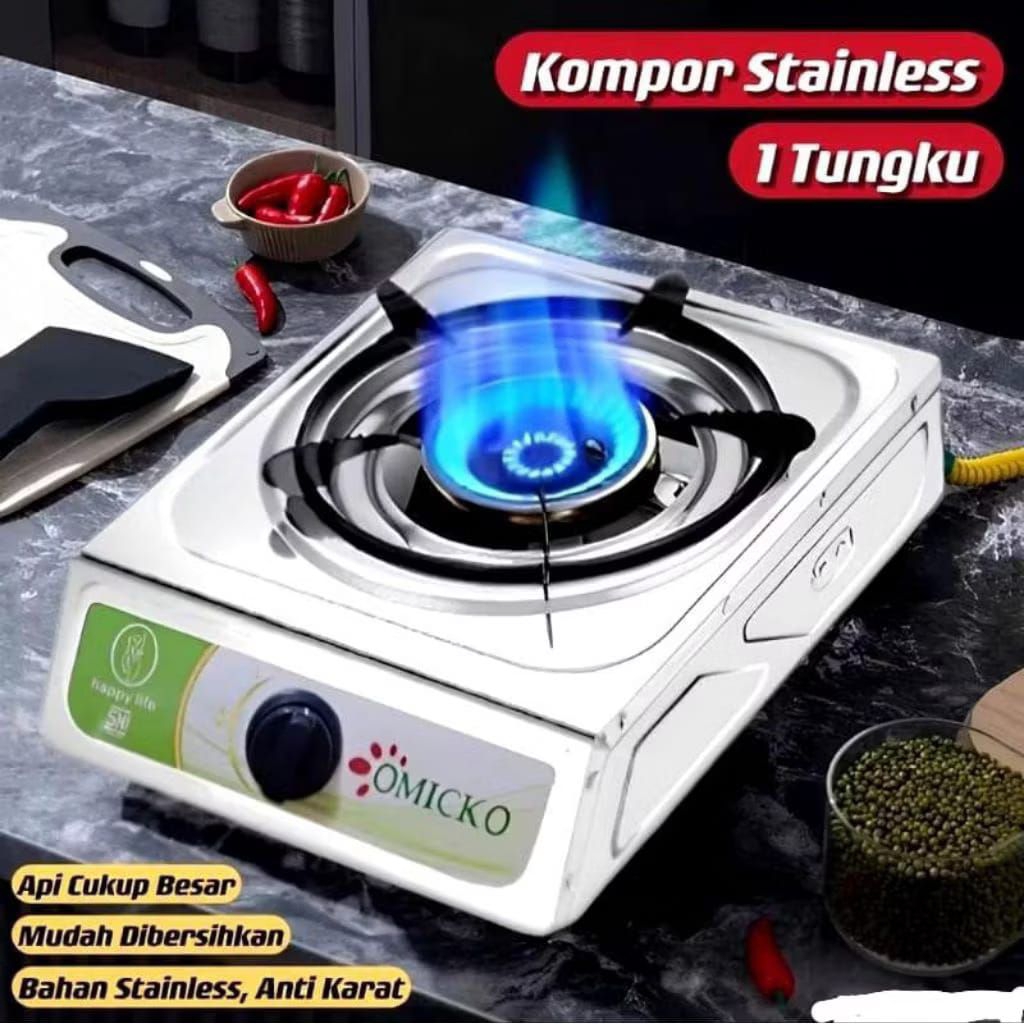 KOMPOR GAS 1 TUNGKU STAINLESS YAMAKAWA
