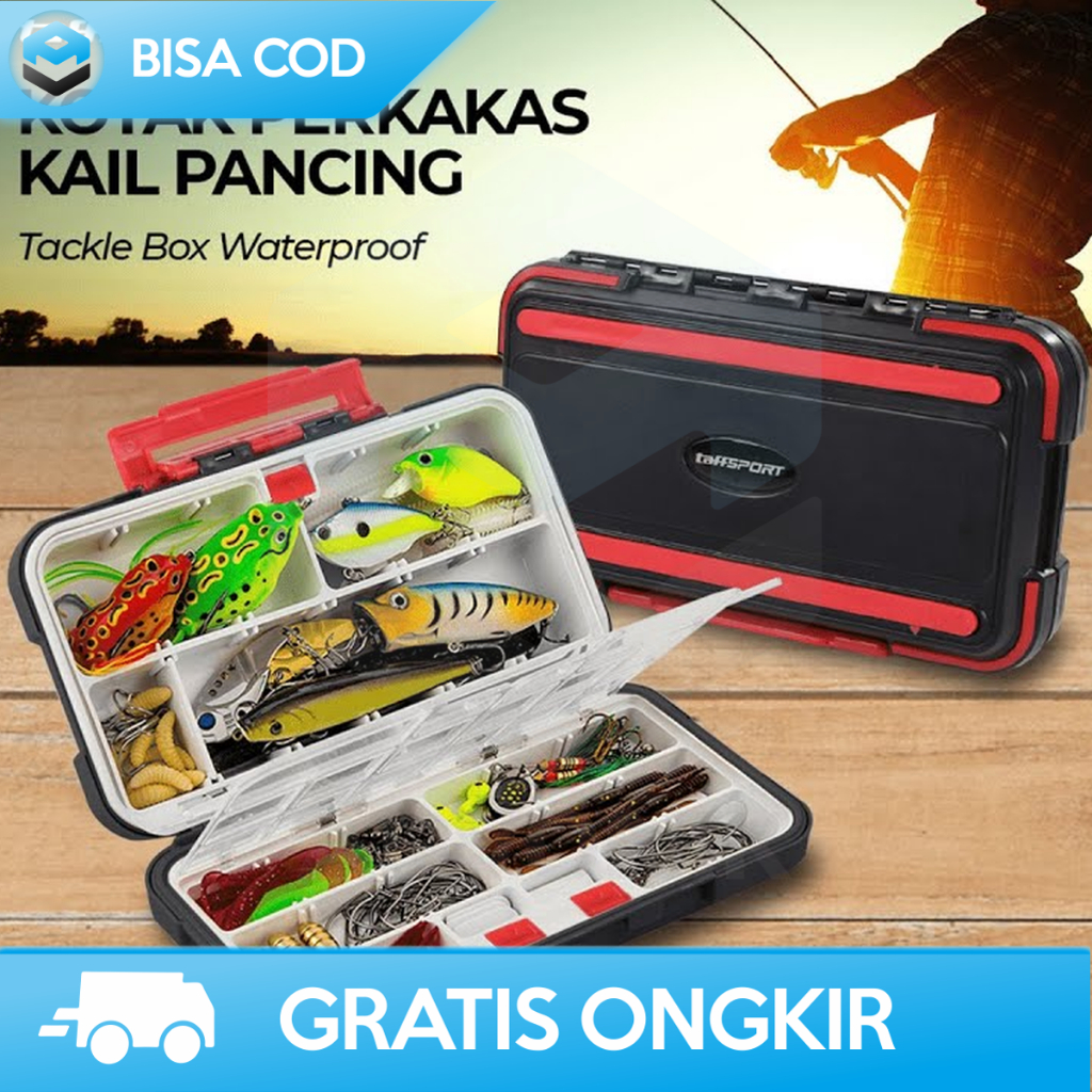 KOTAK PERKAKAS KAIL PANCING PERALATAN MEMANCING TACKLE BOX WATERPROOF ANTI AIR DESAIN PLASTIK SILIKO