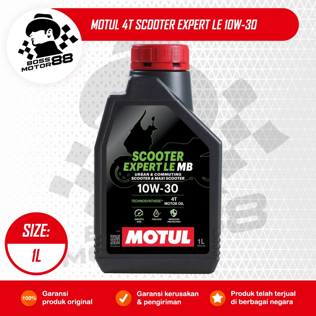 Motul 4T Scooter Expert LE 10W-30 1L - Oli Mesin Motor Matic/Metik Technosynthese Original