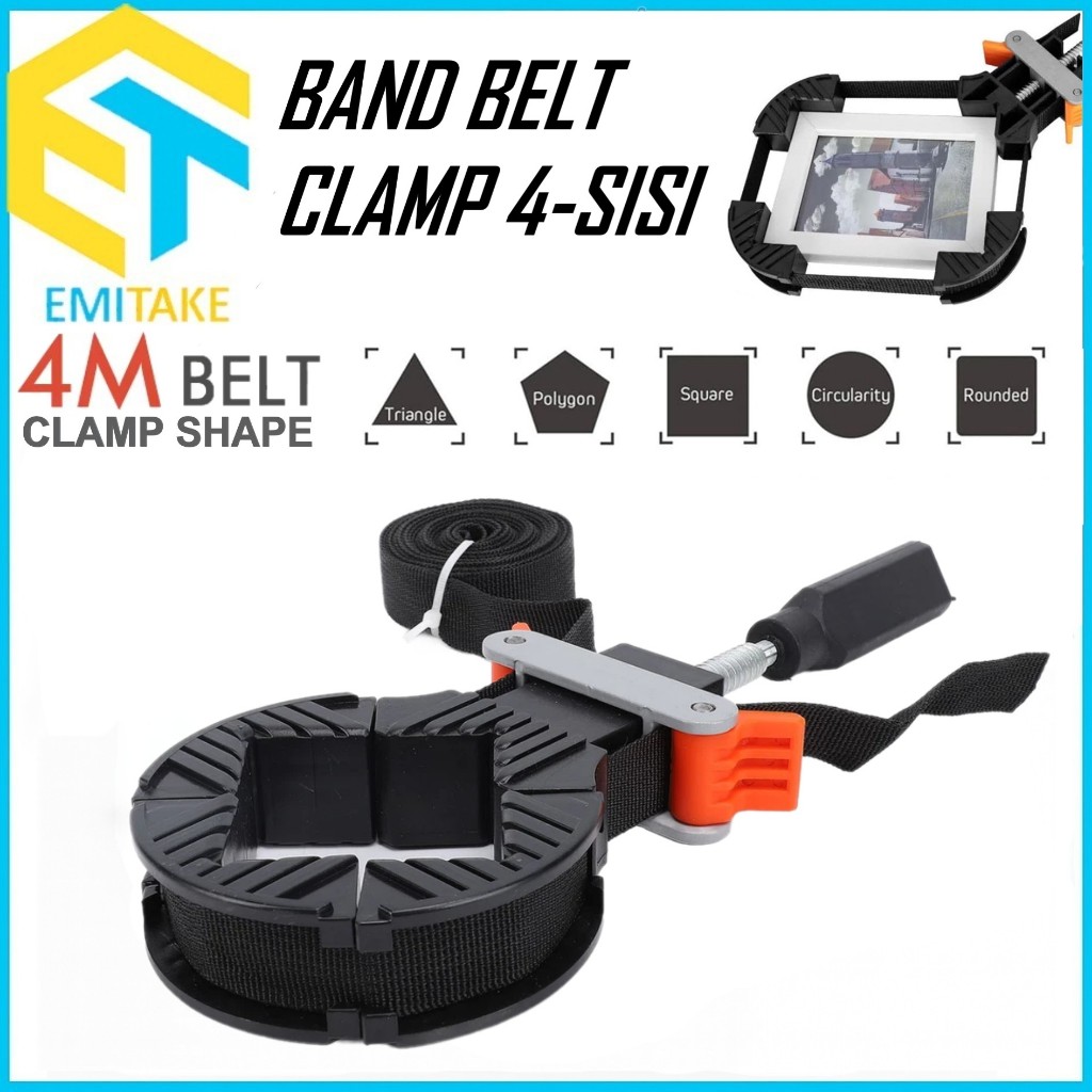 Tali Clamp Bingkai 4 Sisi Belt Band Clamp Klem Tali Sabuk Pengikat Sudut Presisi Untuk Kayu & Frame