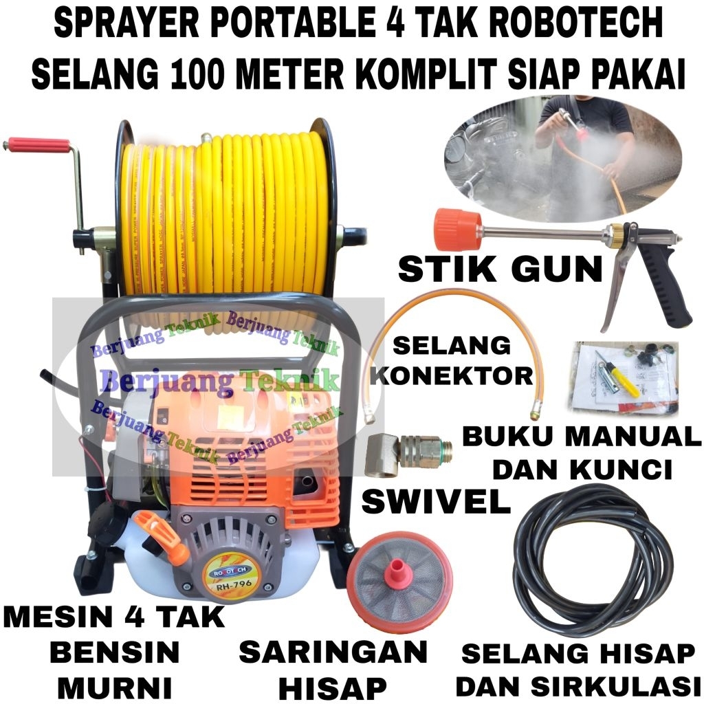 MESIN PENYEMPROT 4 TAK ROBOTECH TANAMAN PERTANIAN PERKEBUNAN || SPRAYER PORTABLE 4 TAK KOMPLIT SELAN