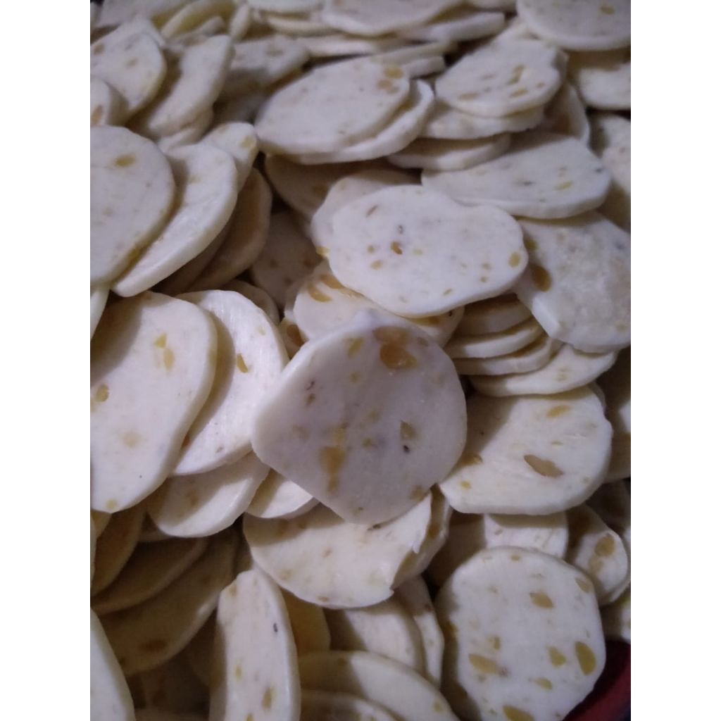 krupuk tempe koin mentah ukuran 1000g