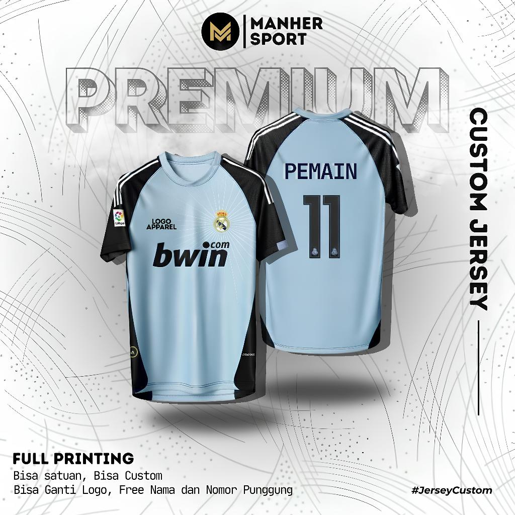 JERSEY KIPER REAL MADRID 2010 AWAY BIRU NAVY FULL PRINTING PREMIUM