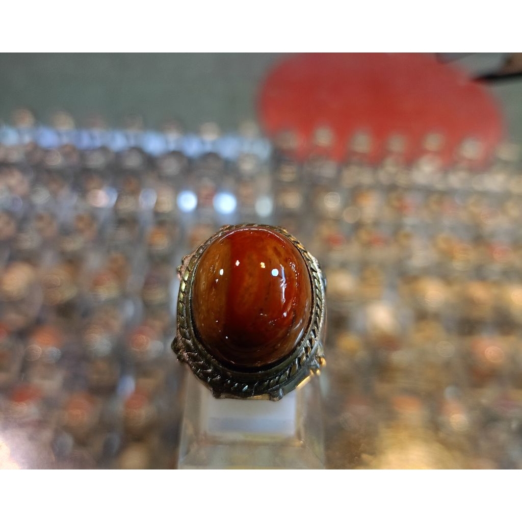 Cincin Fosil kelor merah (Natural)