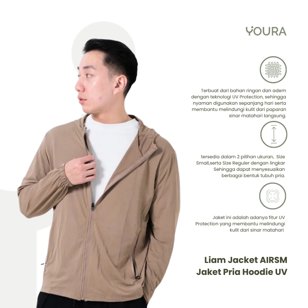 YOURA - Liam Jacket AIRSM Jaket Pria Hoodie UV Jacket Jaket Sport Jaket Olahraga Pria Jaket Olahraga