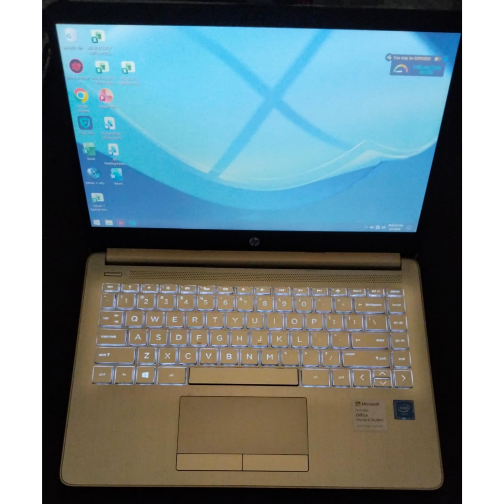 Laptop HP 14s-cf2018TU Second - Intel N4020 RAM 8GB SSD 256GB Fullset Mulus