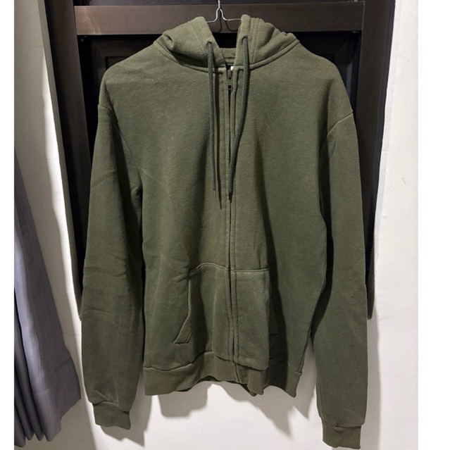 H&M Divided Zipper Hoodie Army Green - Jaket Hoodie H&M