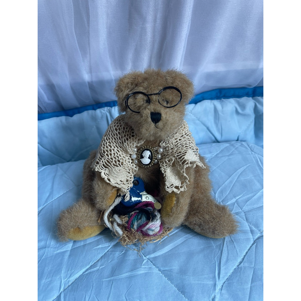 Boneka Teddy Bear Vintage artikulasi Grnadmother