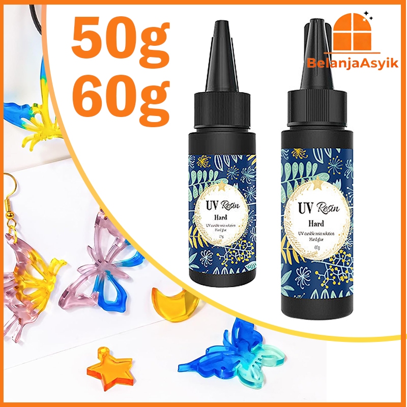 UV Resin Hard DIY Resin Clear 25/60G Cairan Resin UV Bening Epoxy Resin Cepat Kering untuk Jewelry/P