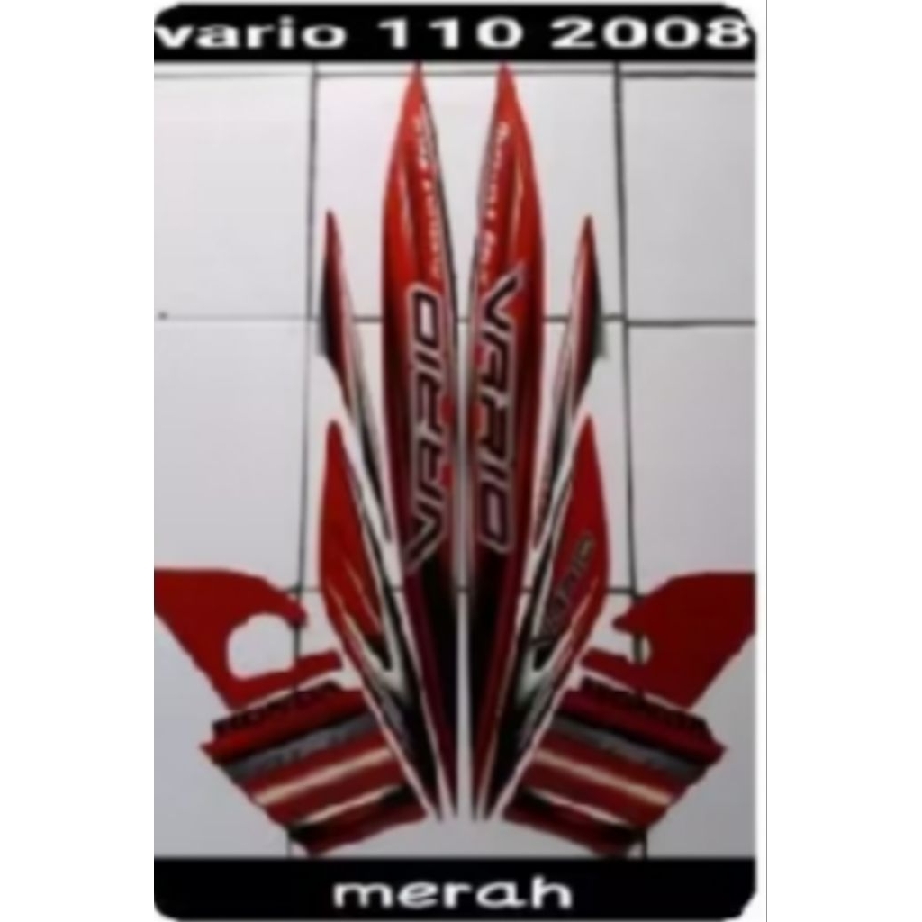 Set stiker striping motor yamaha vario 110 KARBU full set body lis standar warna HITAM MAGENTA