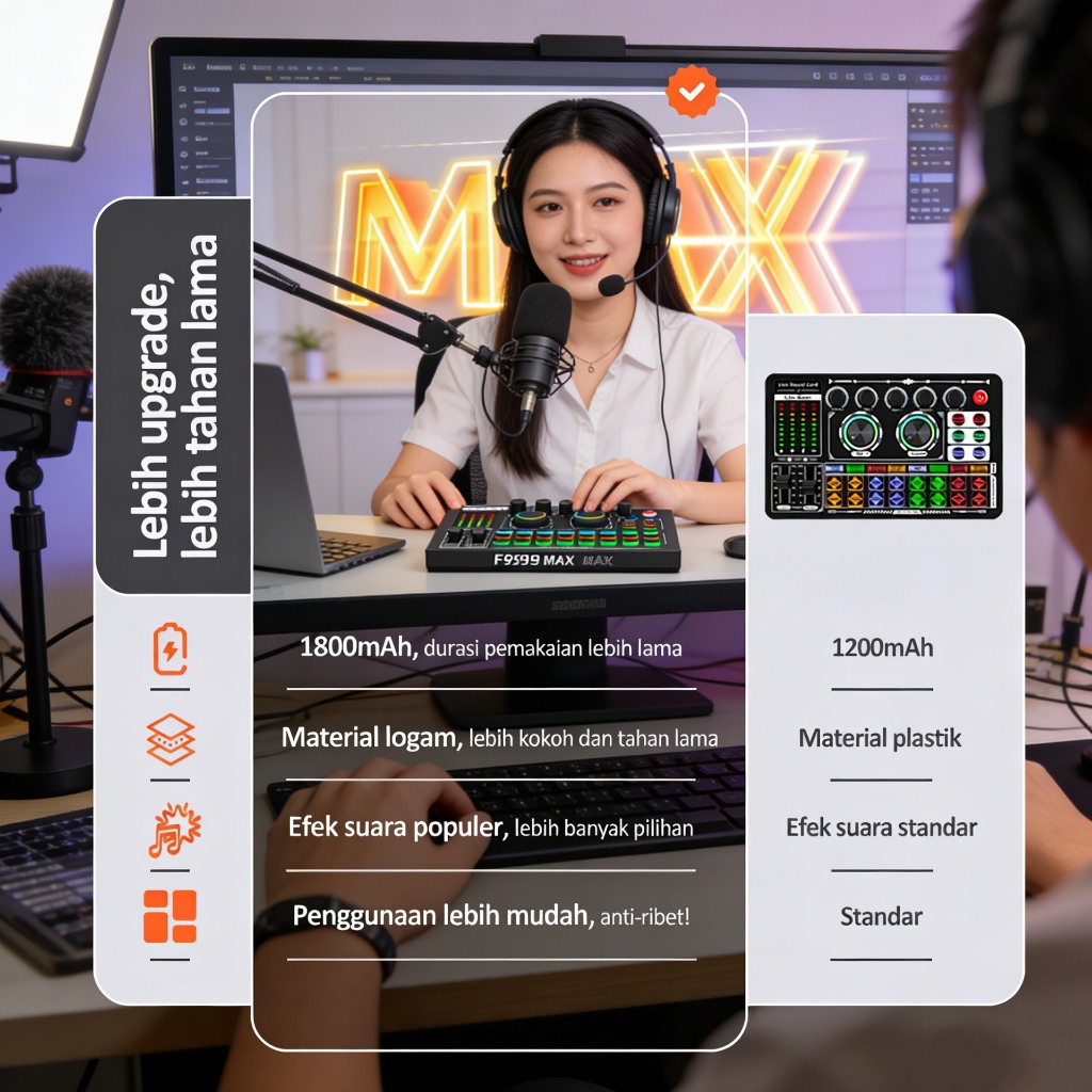 PWRFM BONKYO F999MAX/F999/F999X+HEADSET SOUND CARD SET SINGING LIVE BROADCAST EQUIPMENT EQUIPPED
