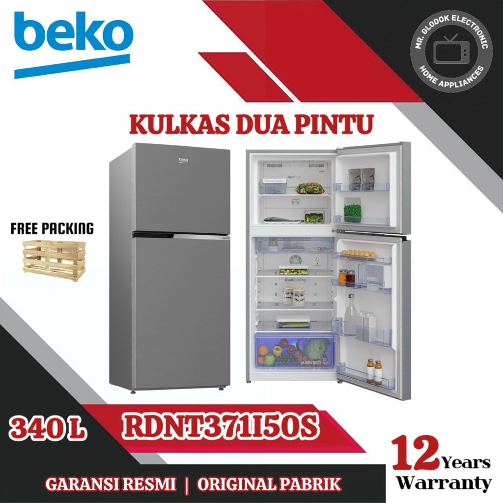 KULKAS 2 PINTU BEKO RDNT371I50S RDNT 371I50S 372L