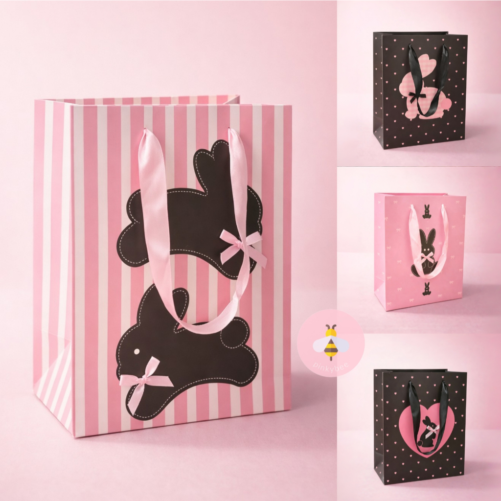 Pinky Bee  Paper Bag Tas Kado Kelinci Pita Pink Hitam Kantong Kertas 76190300
