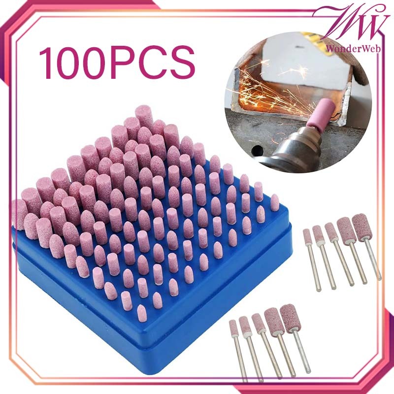 Mounted Stone Set 100pcs/Set Untuk Finishing Batu Poles Gerinda Mata Bor Gerinda Mini Batu Gerinda S