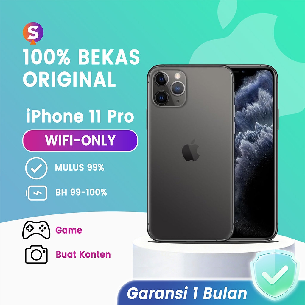 iPhone 11 PRO SIMLOCK WIFI ONLY 64GB/256GB/512GB Second Original Inter Bekas 99% Mulus Foto/Live/Gam