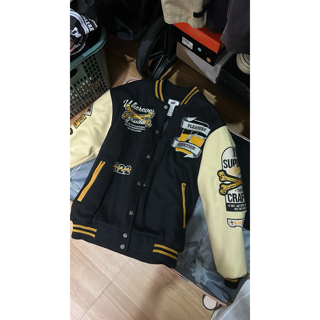 preloved Varsity jacket leather