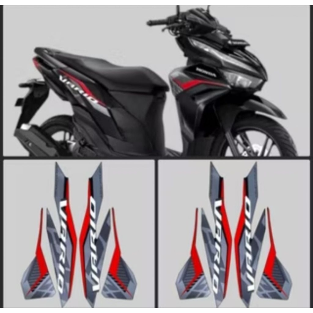 Set stiker striping motor yamaha vario 125 2022 2023 full set body lis standar warna HITAM