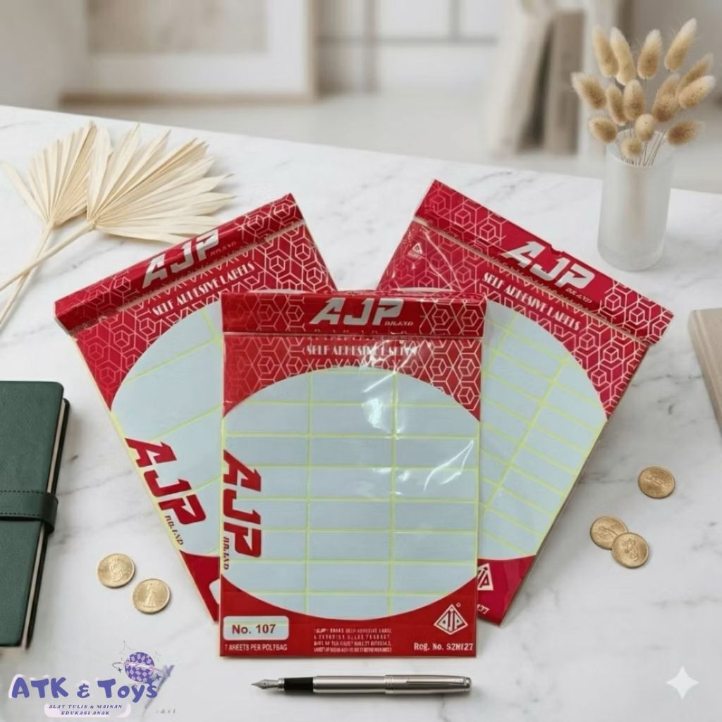 Self Adhesive Labels Merek AJP No. 103, 107, 110 & 112 Sticker Label Undangan