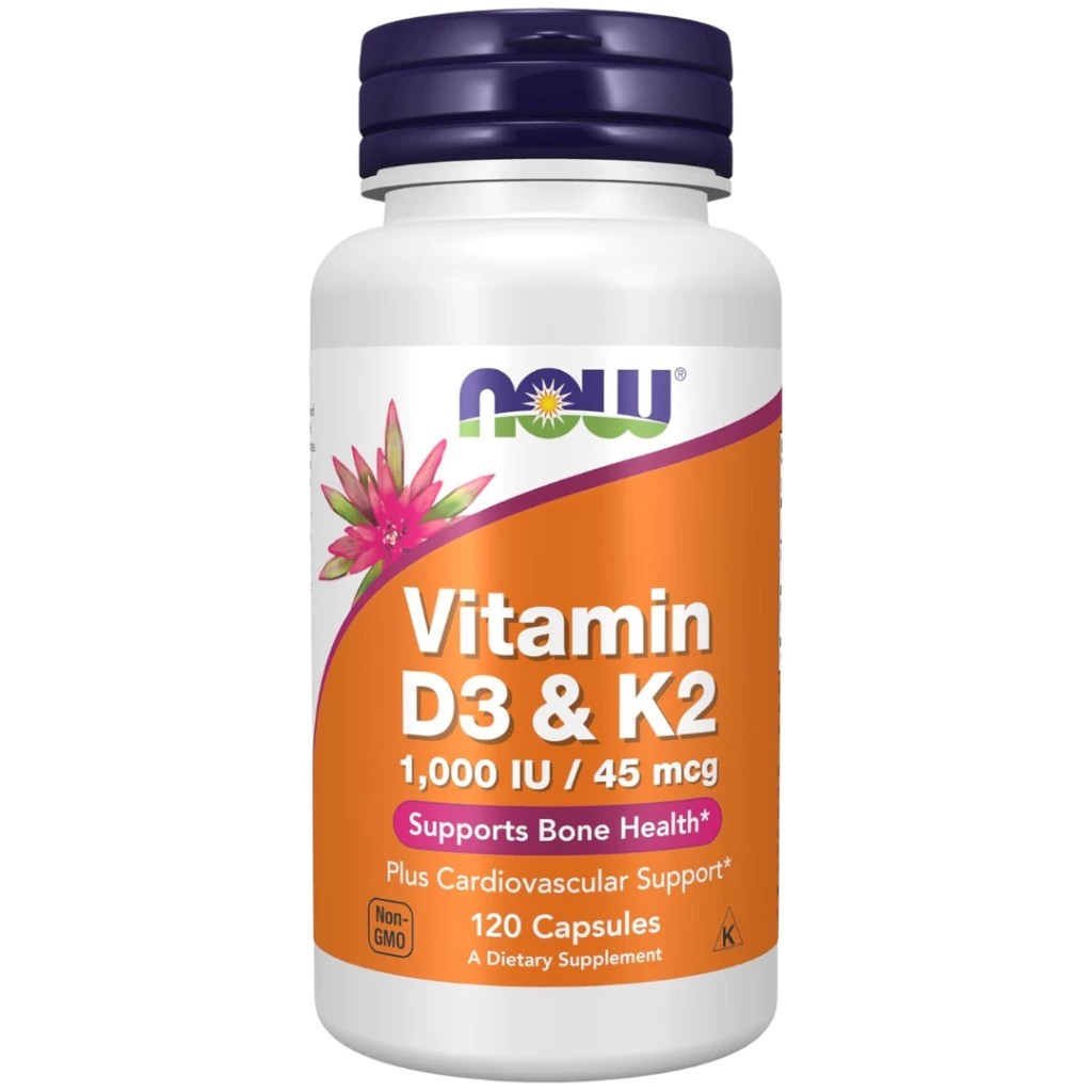 NOW Foods Vitamin D-3 & K2 NOW Vitamin D3 K2 Tulang Imun NOW D3 K2 (120caps)