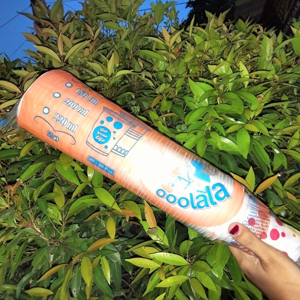 Cup Plastik Ooolala 180ml | Gelas Minuman Kekinian Isi 50 pcs | Cup Es Teh, Jus, Kopi Premium
