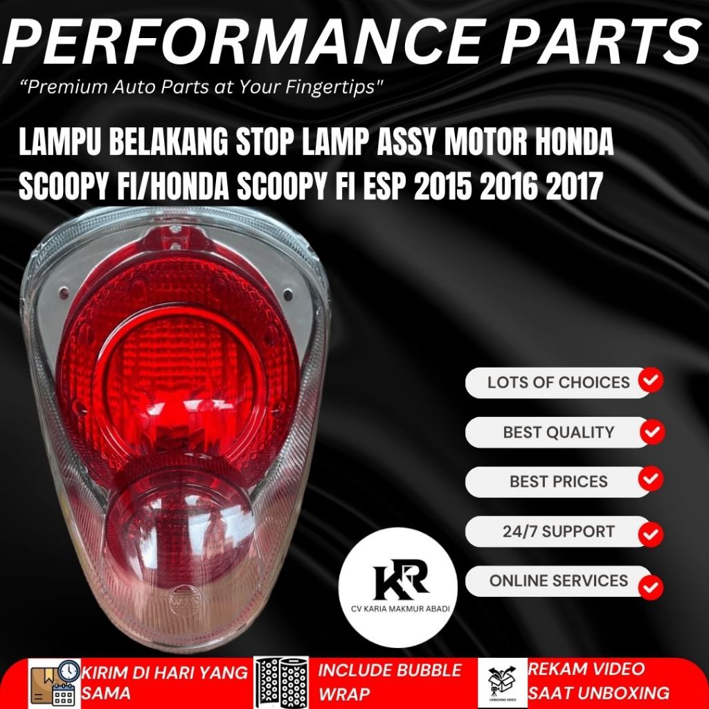 STOPLAMP ASSY SCOOPY FI ESP 2015 2016 2017 LAMPU BELAKANG KOMPLIT MIKA BOHLAM KABEL K16 PNP - WIN TE