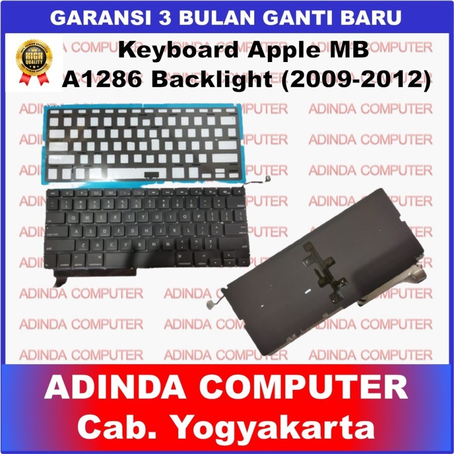 Keyboard Apple Macbook Pro 15" A1286 MC118 MB470 (2009-2012) Backlight Backlit Backlite