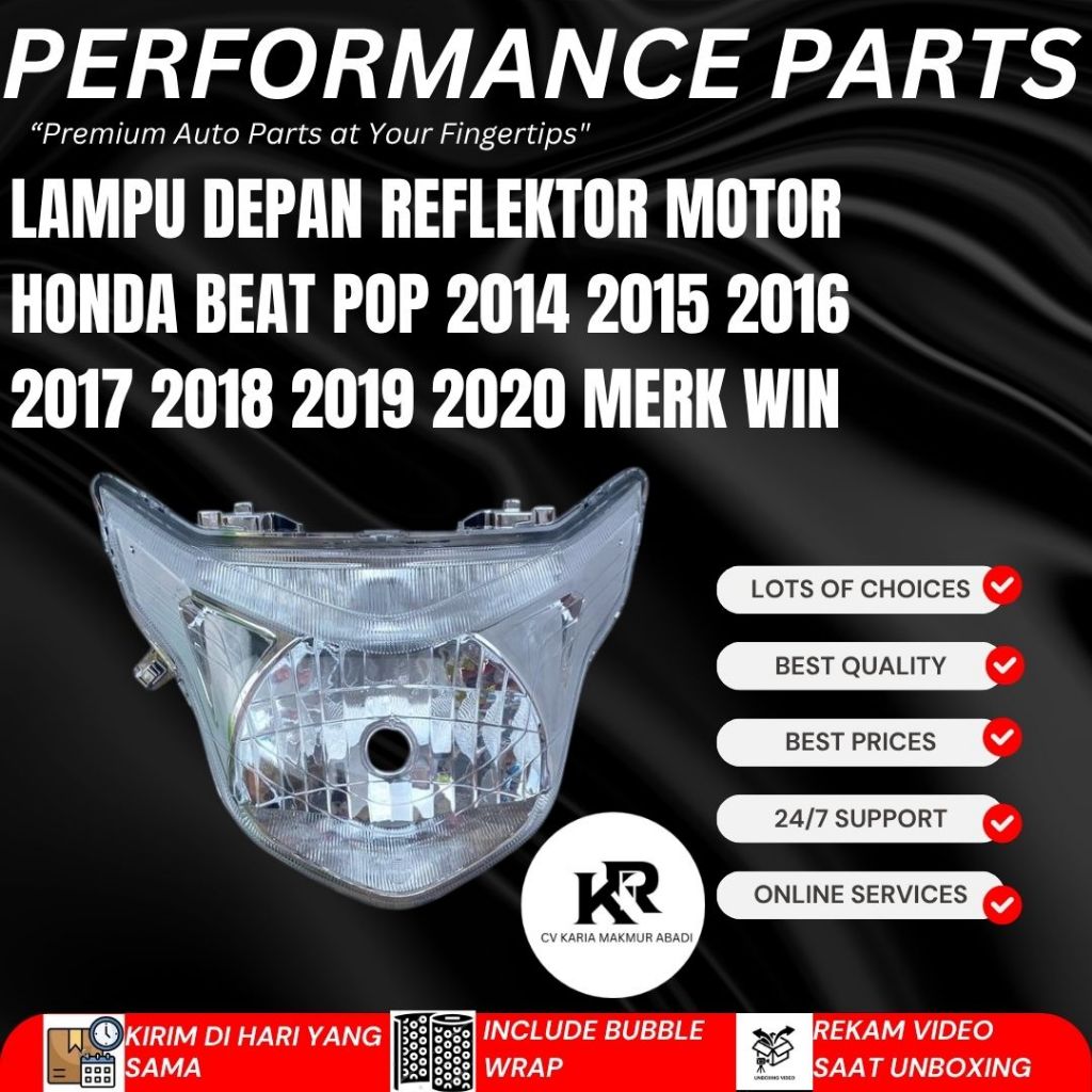 LAMPU DEPAN HEADLAMP HONDA BEAT POP ESP 2014 2015 2016 2017 2018 2019 REFLEKTOR SATU SET MIKA K61 PN